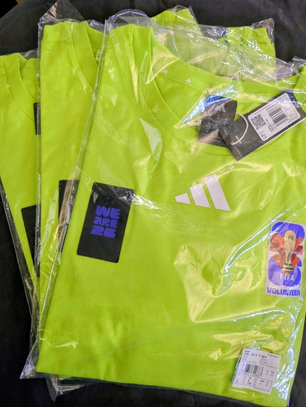 adidas Bright Lime Green Womens Volunteer Jersey with FIFA Badge 2XL